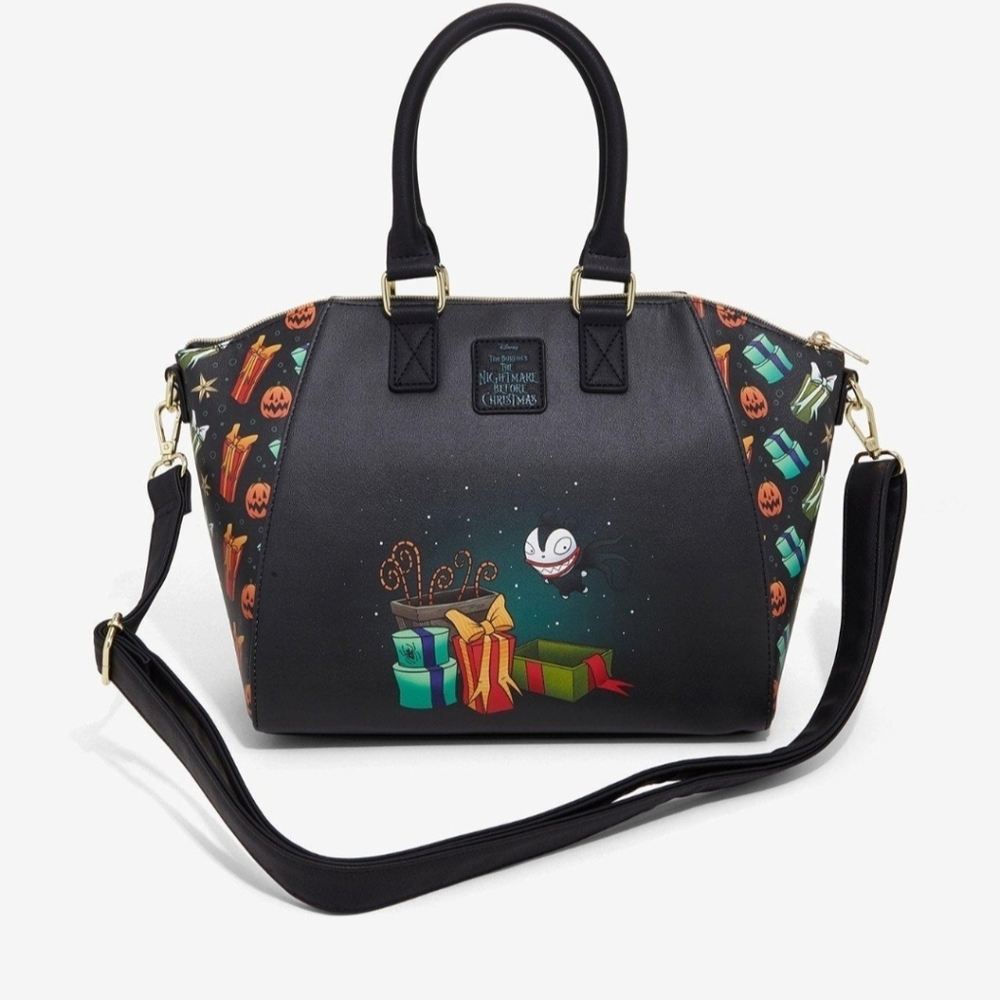 Loungefly Disney NBC Jack Skellington Zero Sandy Claws Christmas Satchel NWT - Picture 7 of 7